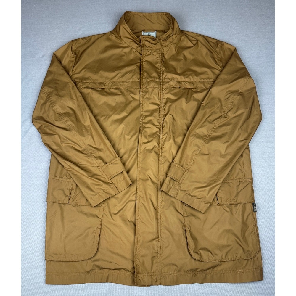 Beretta Mens Packable Travel Jacket Tan Brown Full Zip Windbreaker IT 50 US 40
